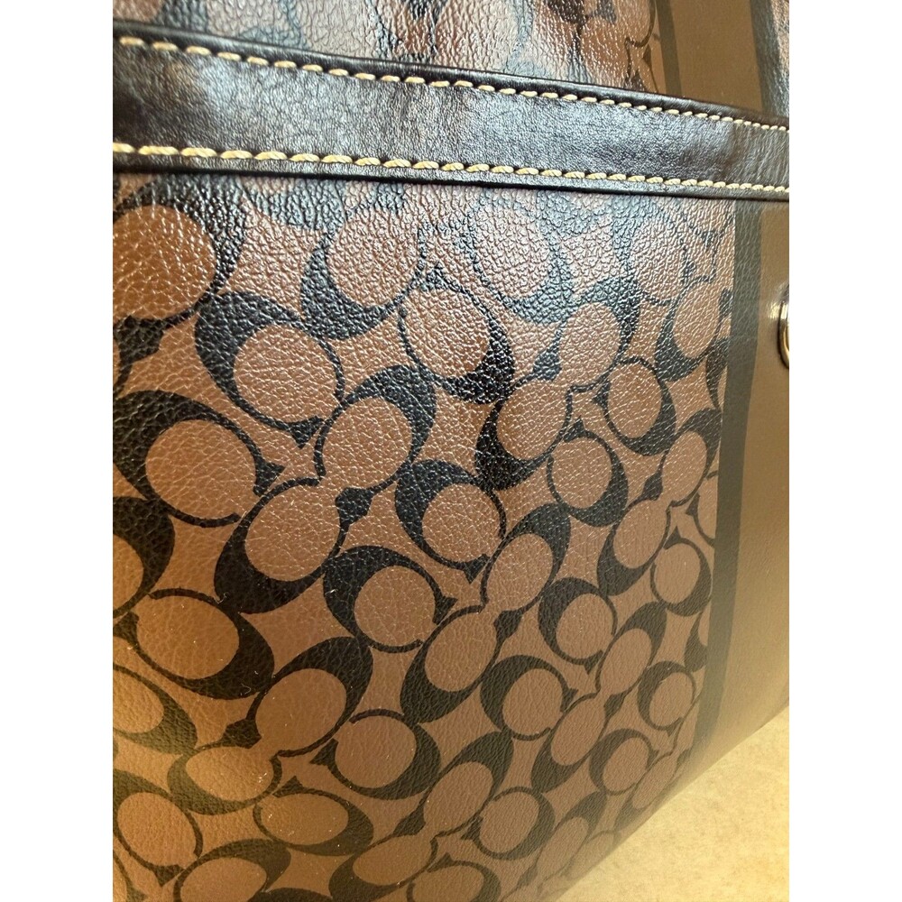 Coach F15137 Chelsea Heritage Stripe Signature C North South Tote AUTHENTICATED - Picture 6 of 16